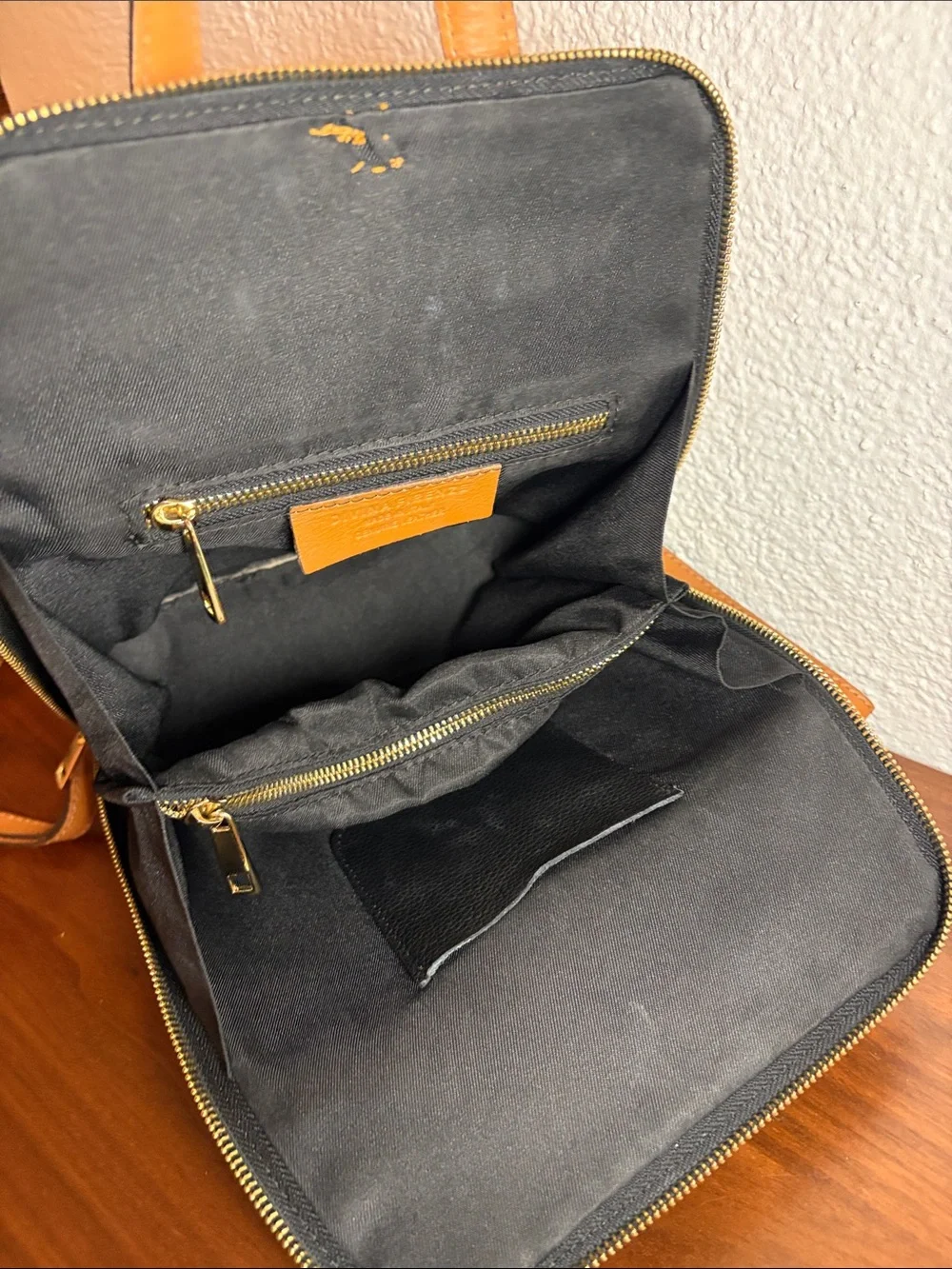 Divina Firenze Black Pebbled Leather Backpack